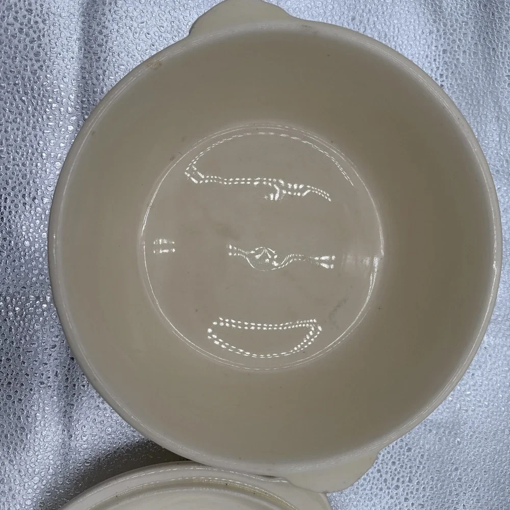 Vtg 1930s Paden City Pottery The Princess casserole Flowers‎ Round Covered  Bowl